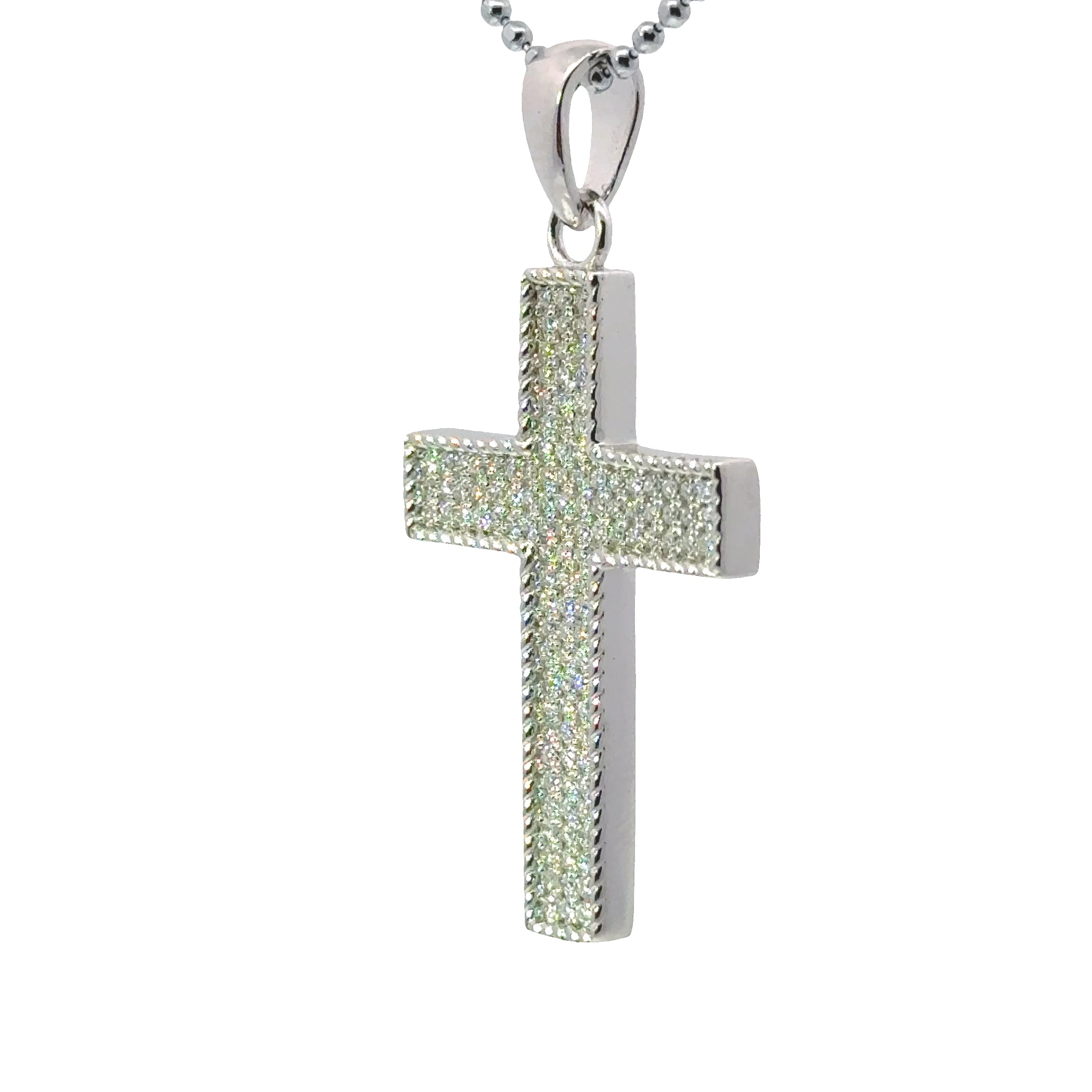 Classic Iced Out Cross Pendant 925 Silver