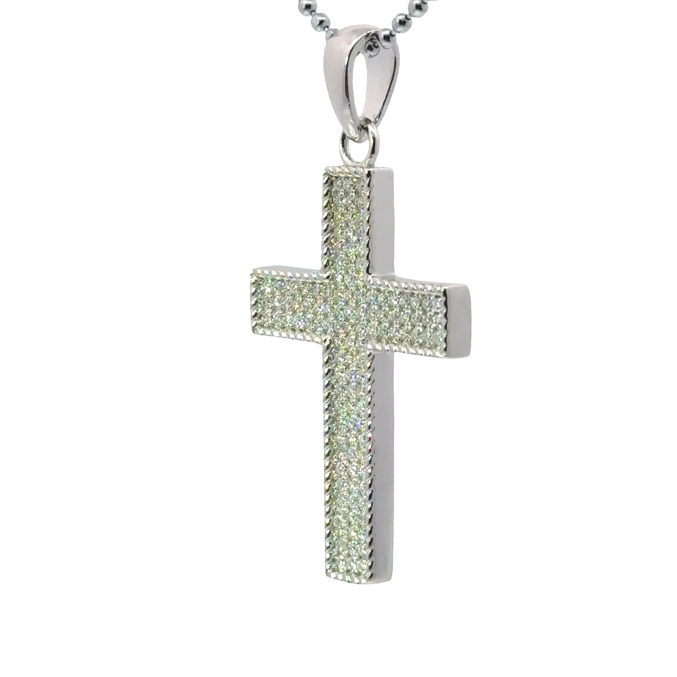 Classic Iced Out Cross Pendant 925 Silver