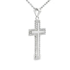 Silver Sleek Iced out Cross