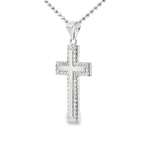 Silver Sleek Iced out Cross