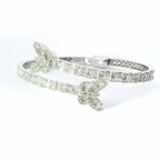 10K White Gold Diamond Butterfly Bangle