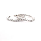 14K Inside/Outside Lab Diamond Hoop Earrings 2cttw
