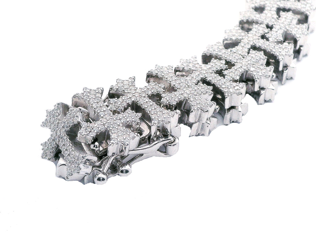 Silver CZ Cross Bracelet