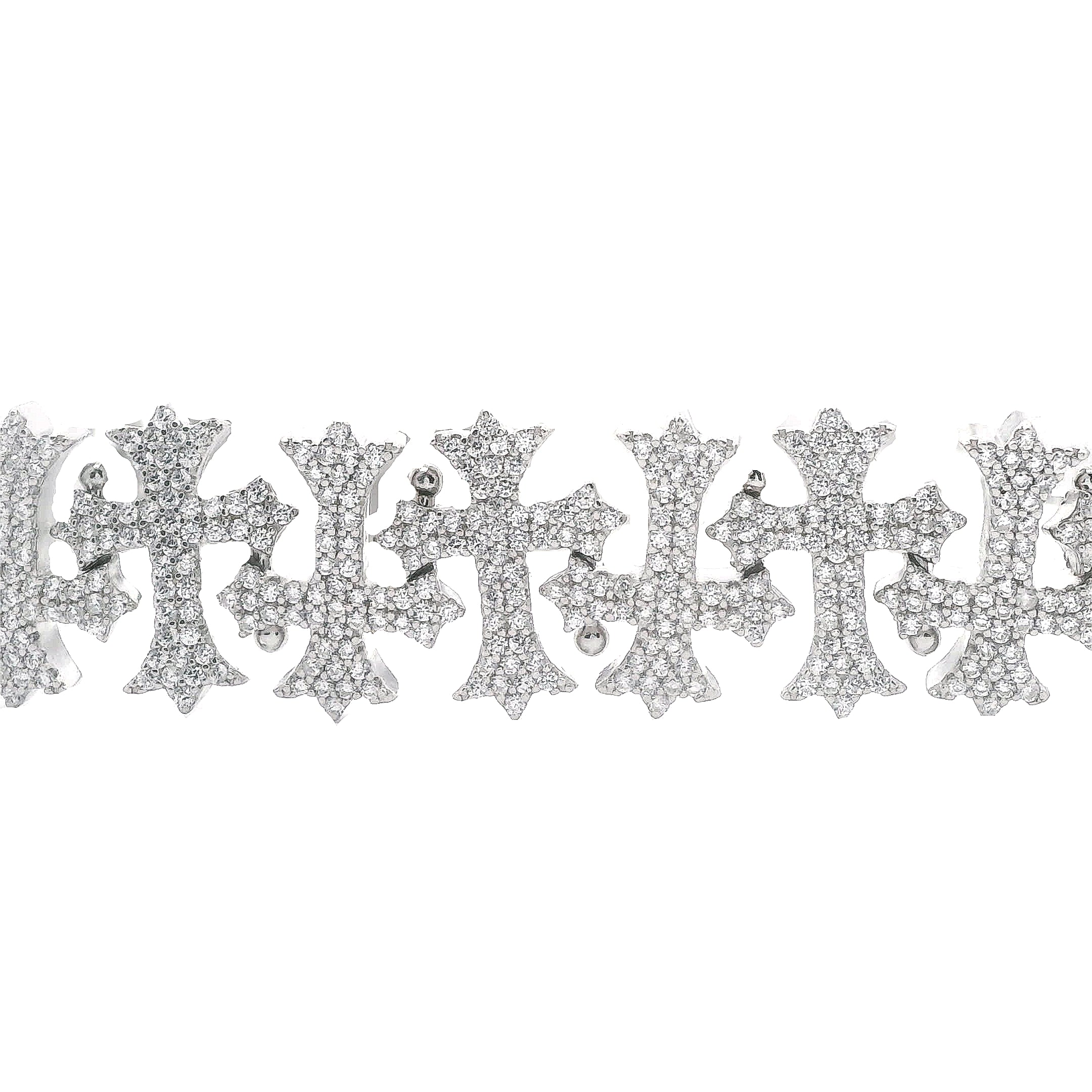 Silver CZ Cross Bracelet