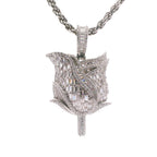 Silver CZ Rose Pendant
