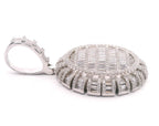 Silver Round and Baguette CZ Pendant