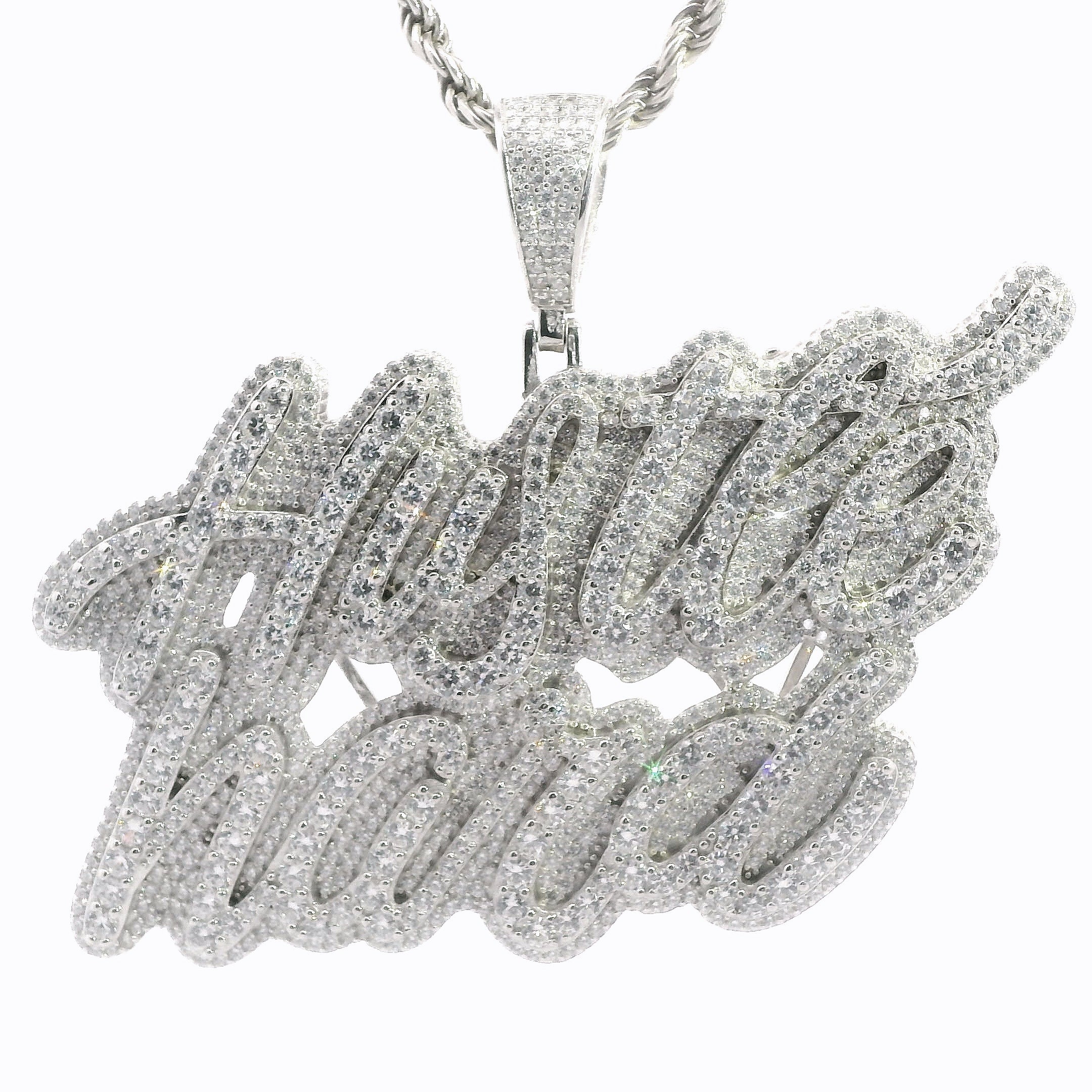 Silver & CZ Hustle Hard Pendant