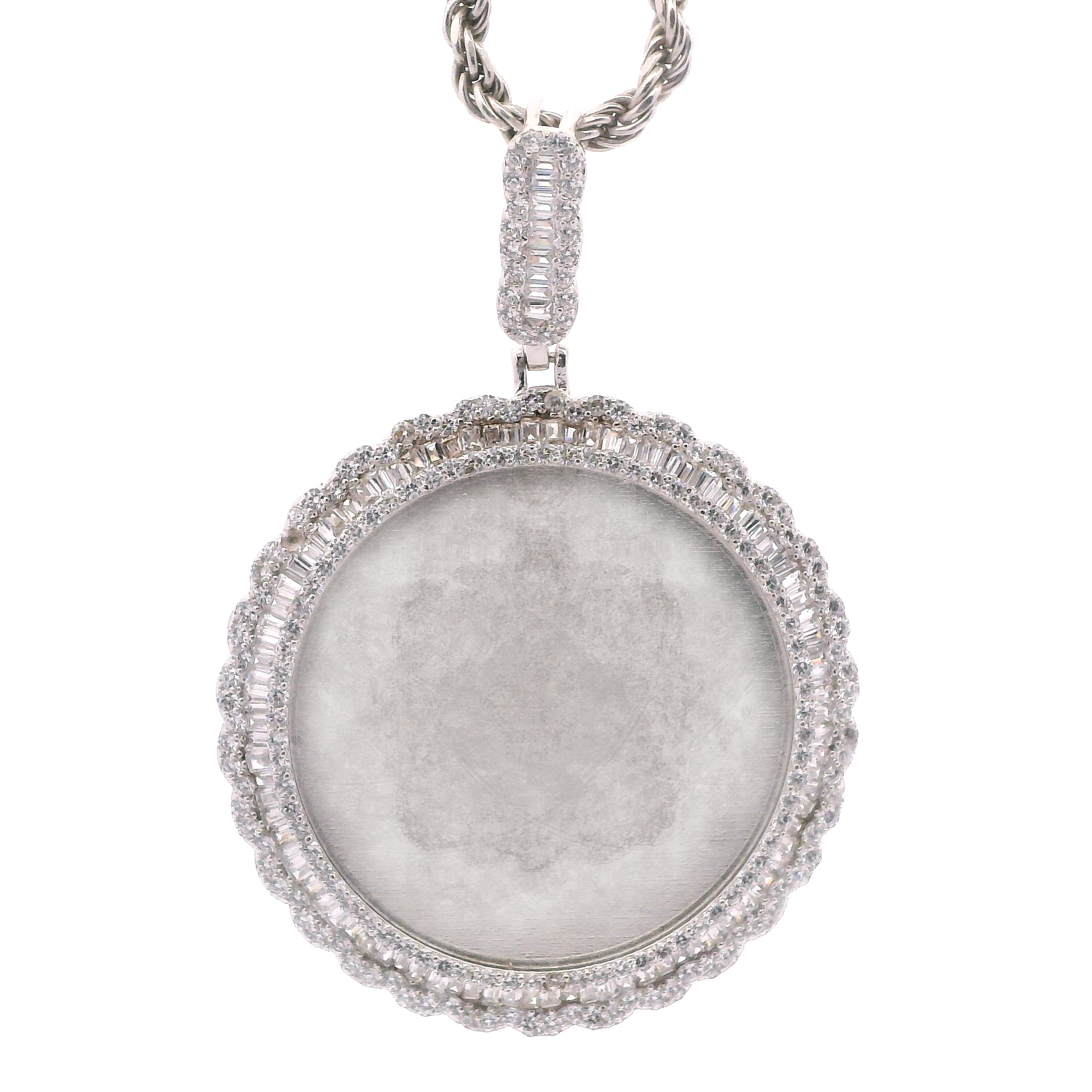 Silver CZ Picture Pendant
