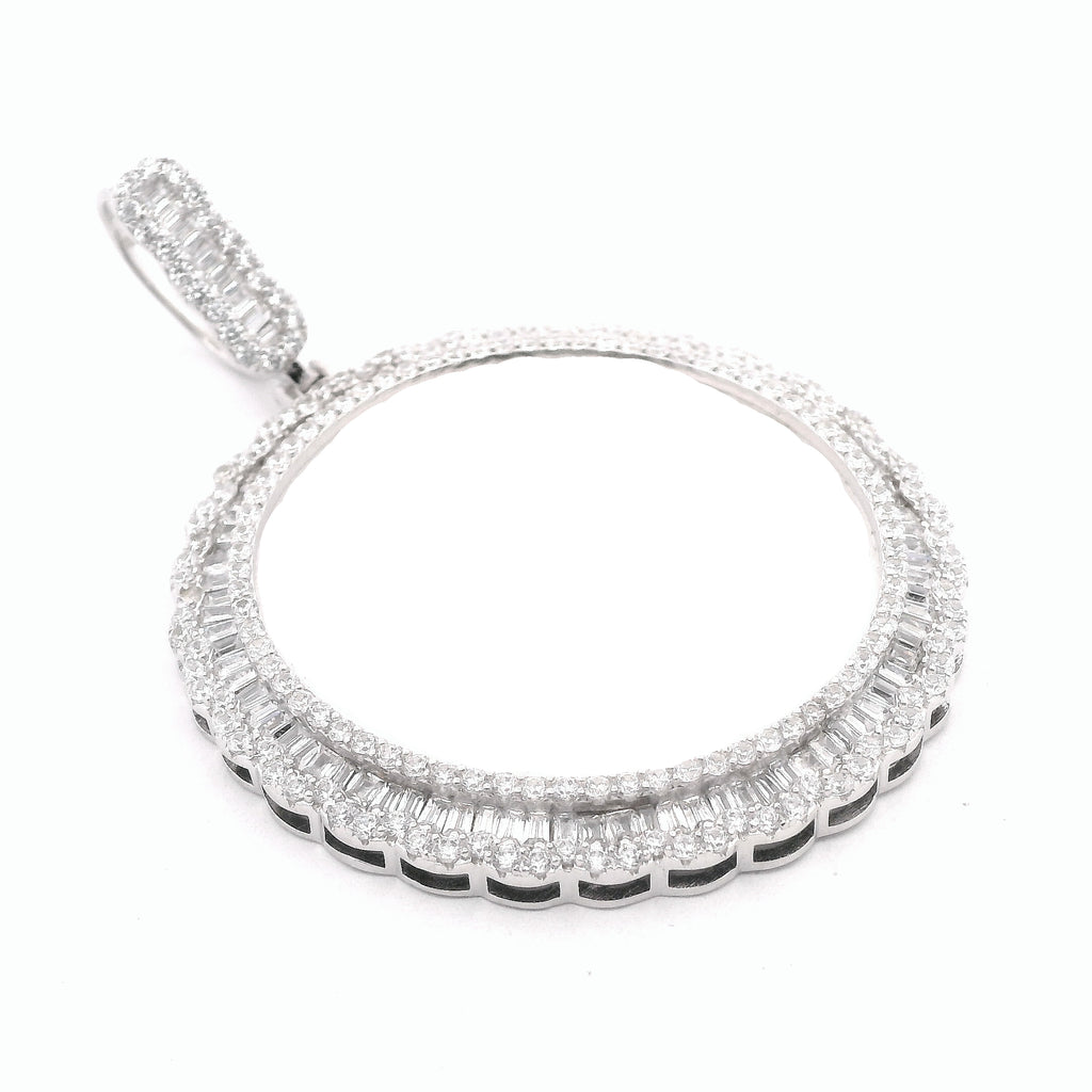 Silver CZ Picture Pendant