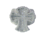 Silver and Moissanite Cross Ring