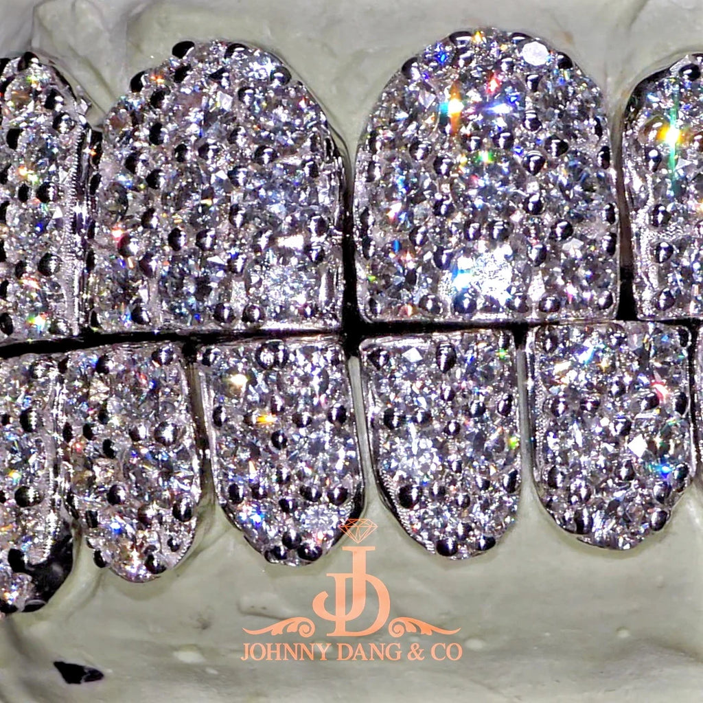 JDWR-2026-3-Flawless "10pt Ghost" Set Grillz White Gold (Perms)