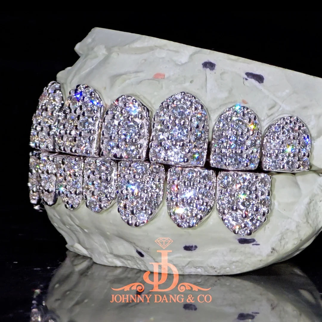 JDWR-2026-3-Flawless "10pt Ghost" Set Grillz White Gold (Perms)