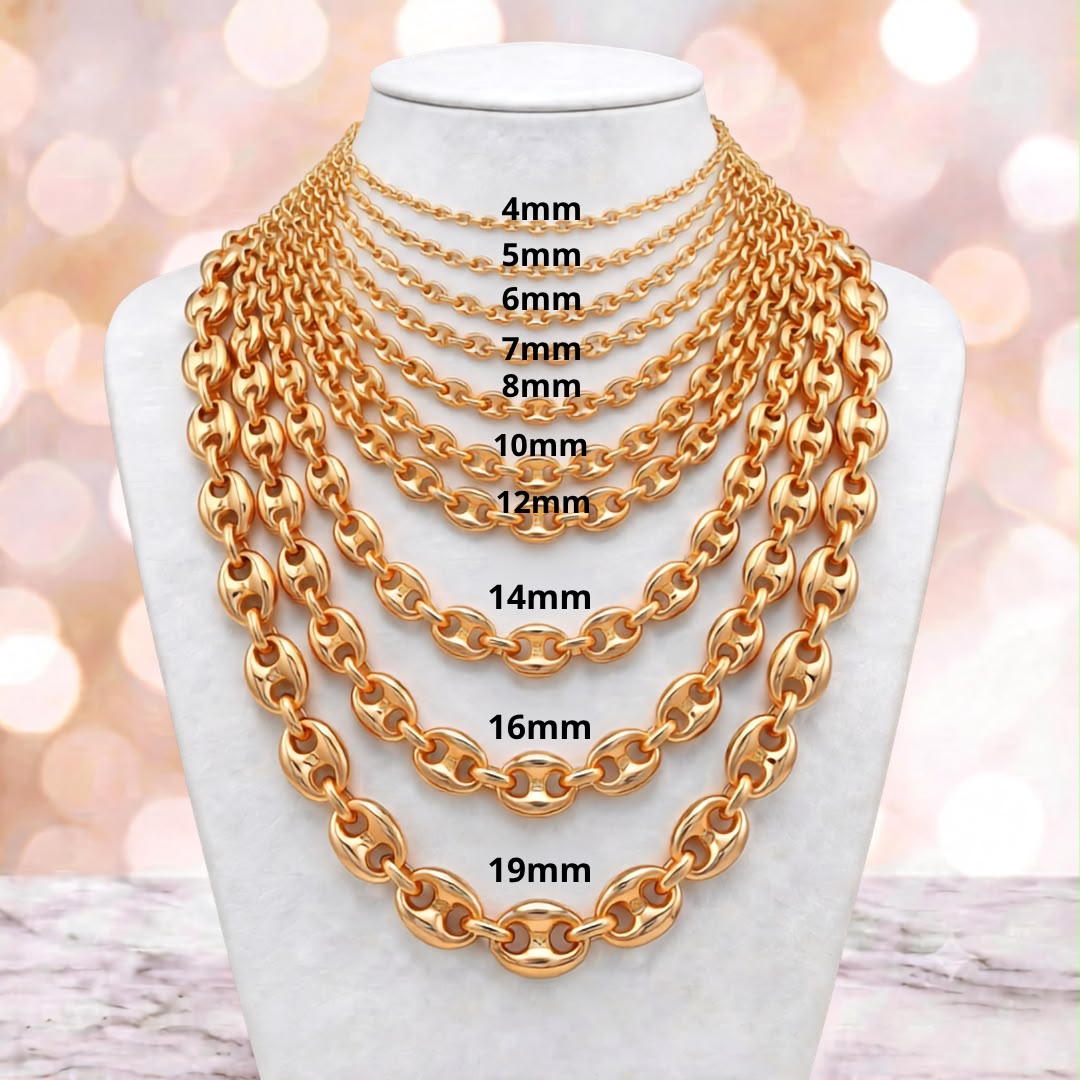 10KT Gold Hollow Puff Gucci Chain