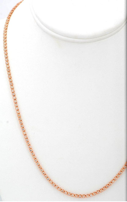 Custom 14KR 3.50CTW DIAMOND CROWN TENNIS NECKLACE - Johnny Dang & Co