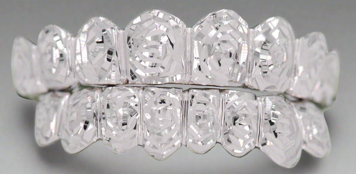 JDTK- 3009- 16 Teeth Rose Cuts & Diamond Dust Grillz - Johnny Dang & Co