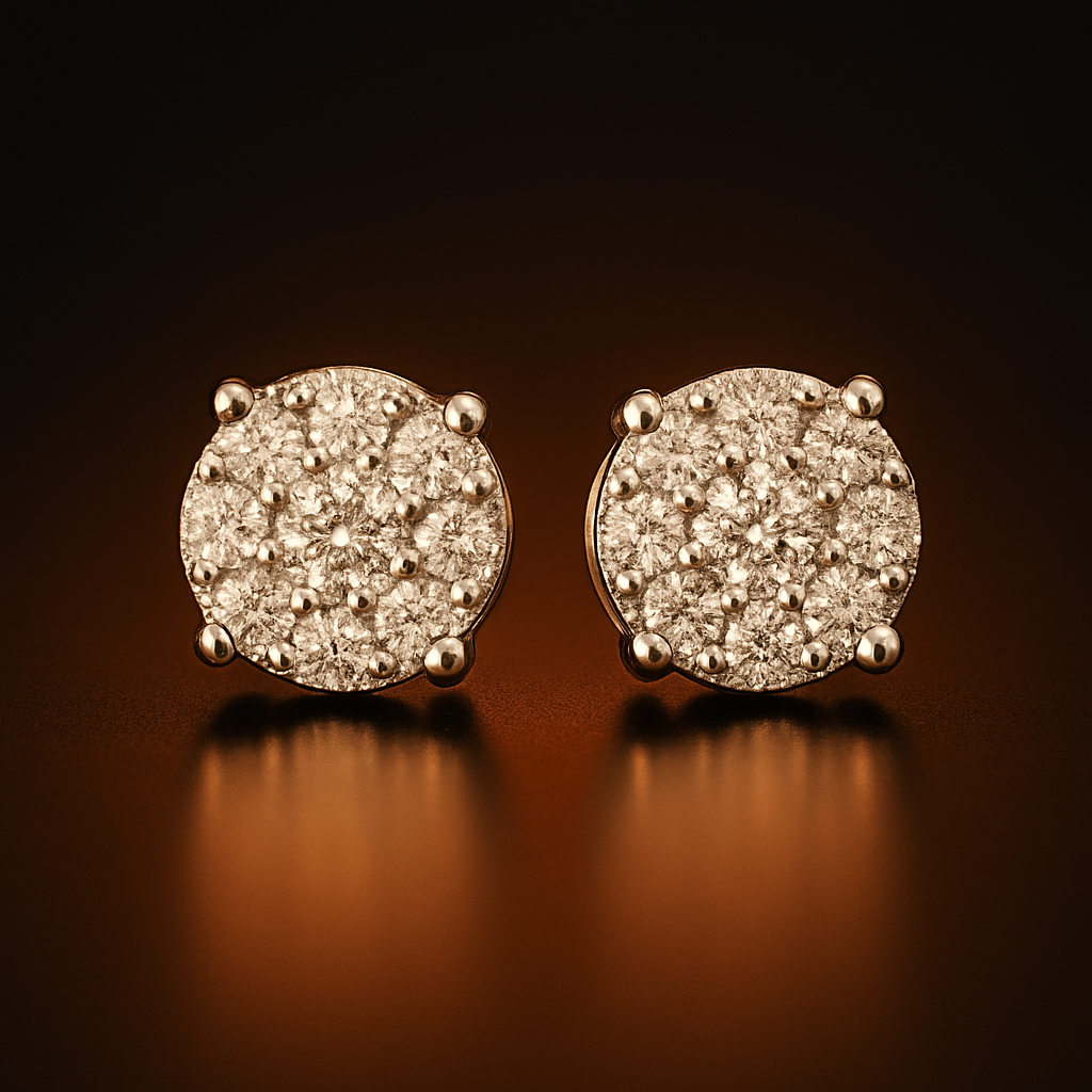 0.50 CTTW Cluster Diamond Custom Earrings