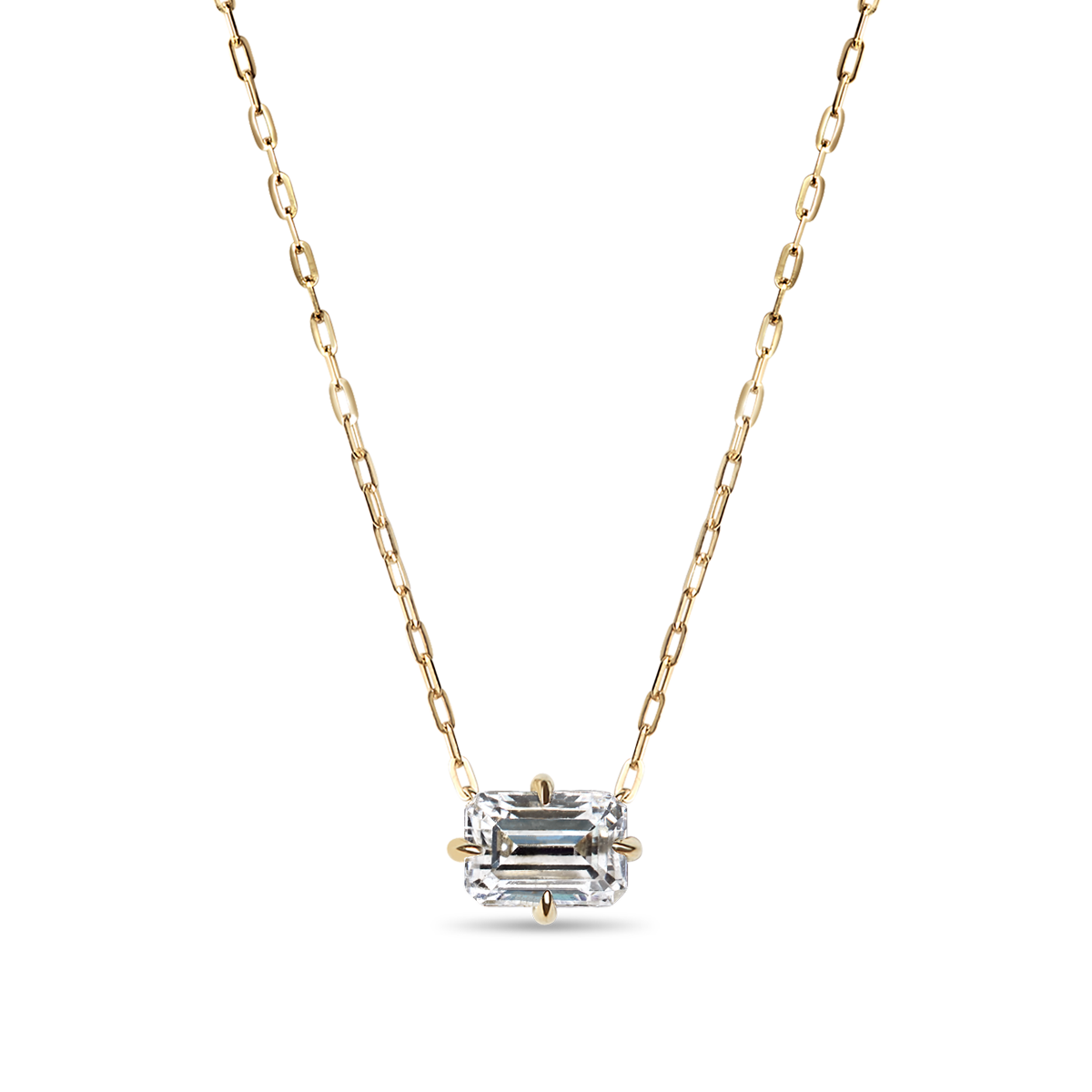 Emerald Cut Diamond Pendant