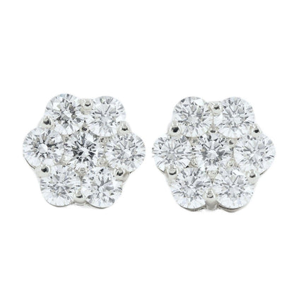 Build your size: CUSTOM SI, VS, VVS DIAMOND FLORAL/CLUSTER SETTING EARRINGS (0.30 CTW - 7.0 CTW) Each Pair - Johnny Dang & Co