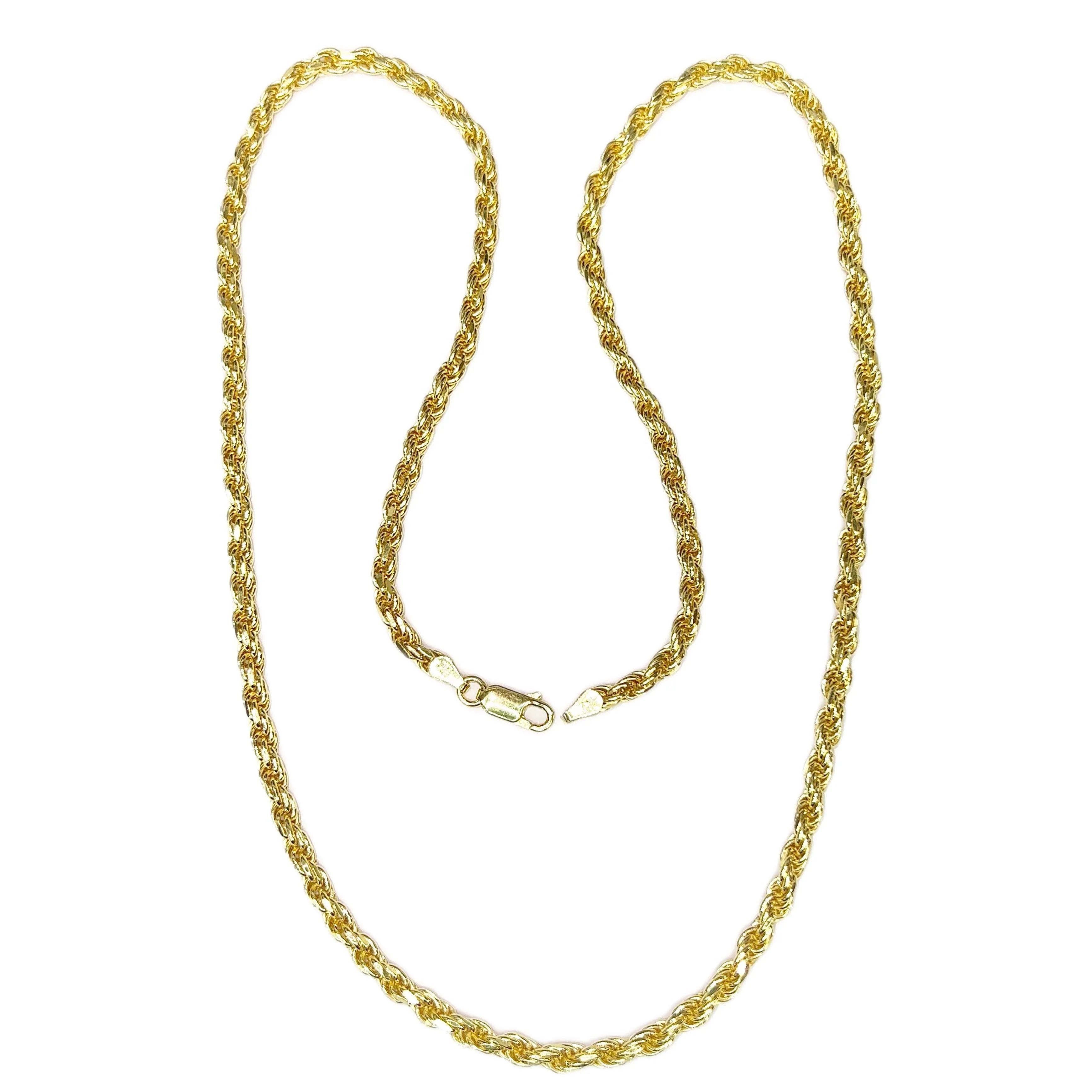 Silver Gold Plated CZ Praying Pendant and Solid Chain Combo Flash - Johnny Dang & Co