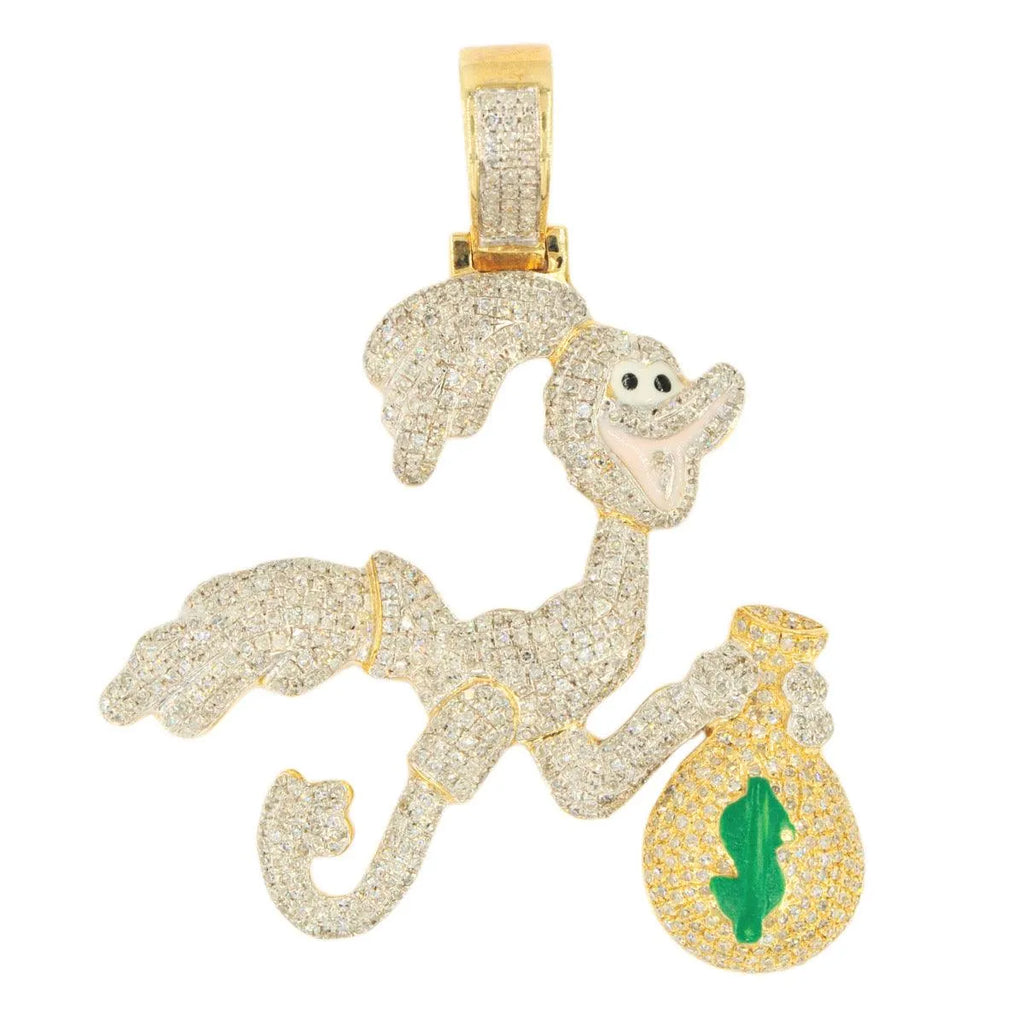 10k Yellow Gold 2.15ctw Diamond Money Bag Roadrunner - Johnny Dang & Co