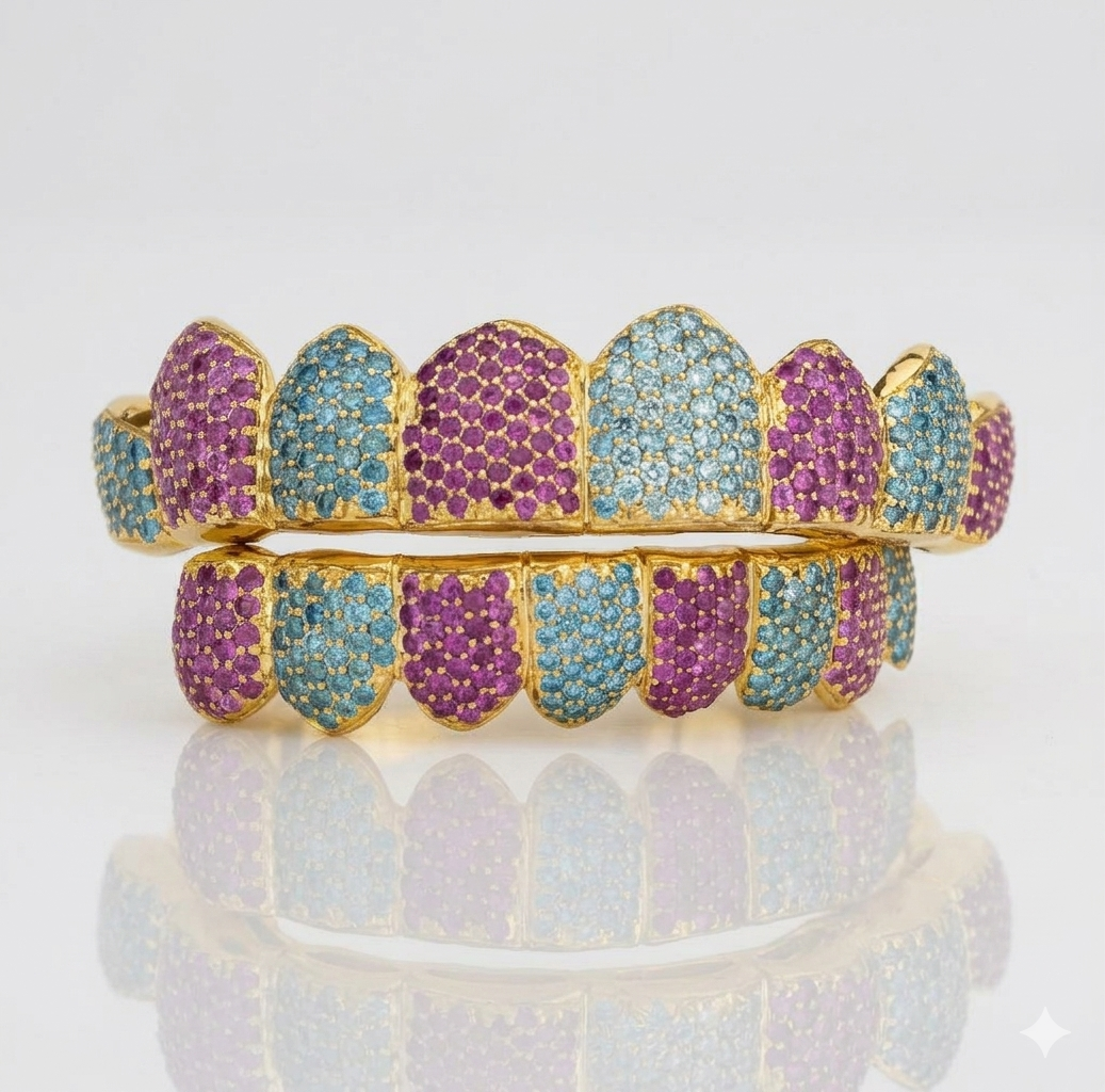 JDWR-054- Cotton Candy Honeycomb Diamond Grillz