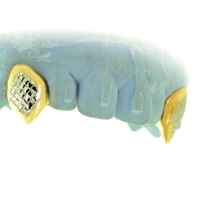 2 Teeth Short Fang Grillz with Back bar - Johnny Dang & Co