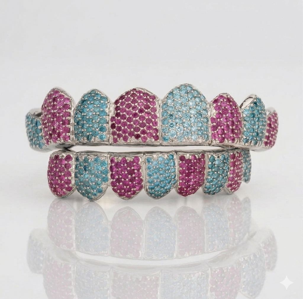 JDWR-054- Cotton Candy Honeycomb Diamond Grillz