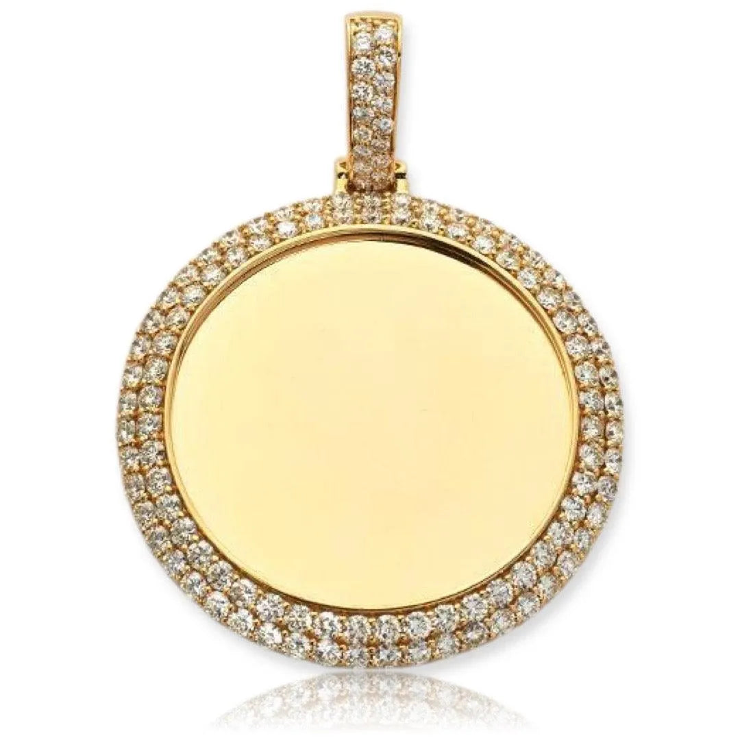 10KY 5.85CTW DIAMOND MEMORY PENDANT - 2 ROW BORDER - Johnny Dang & Co