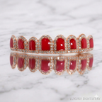JDWR-117 - 8 Teeth Red Enamel Diamond Grillz