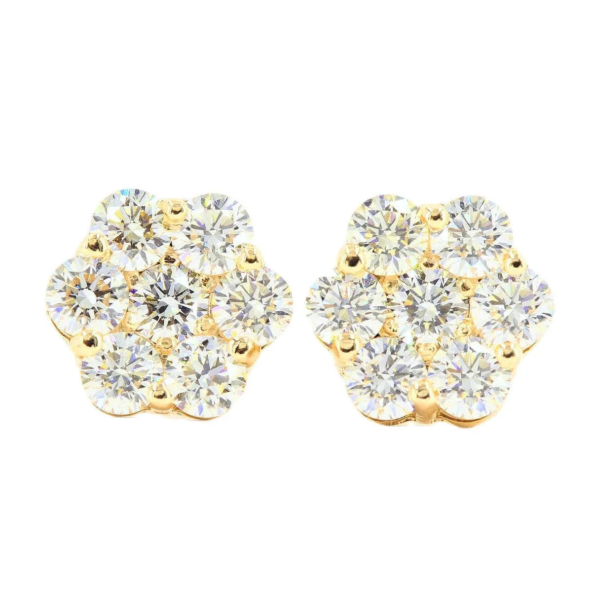Build your size: CUSTOM SI, VS, VVS DIAMOND FLORAL/CLUSTER SETTING EARRINGS (0.30 CTW - 7.0 CTW) Each Pair - Johnny Dang & Co