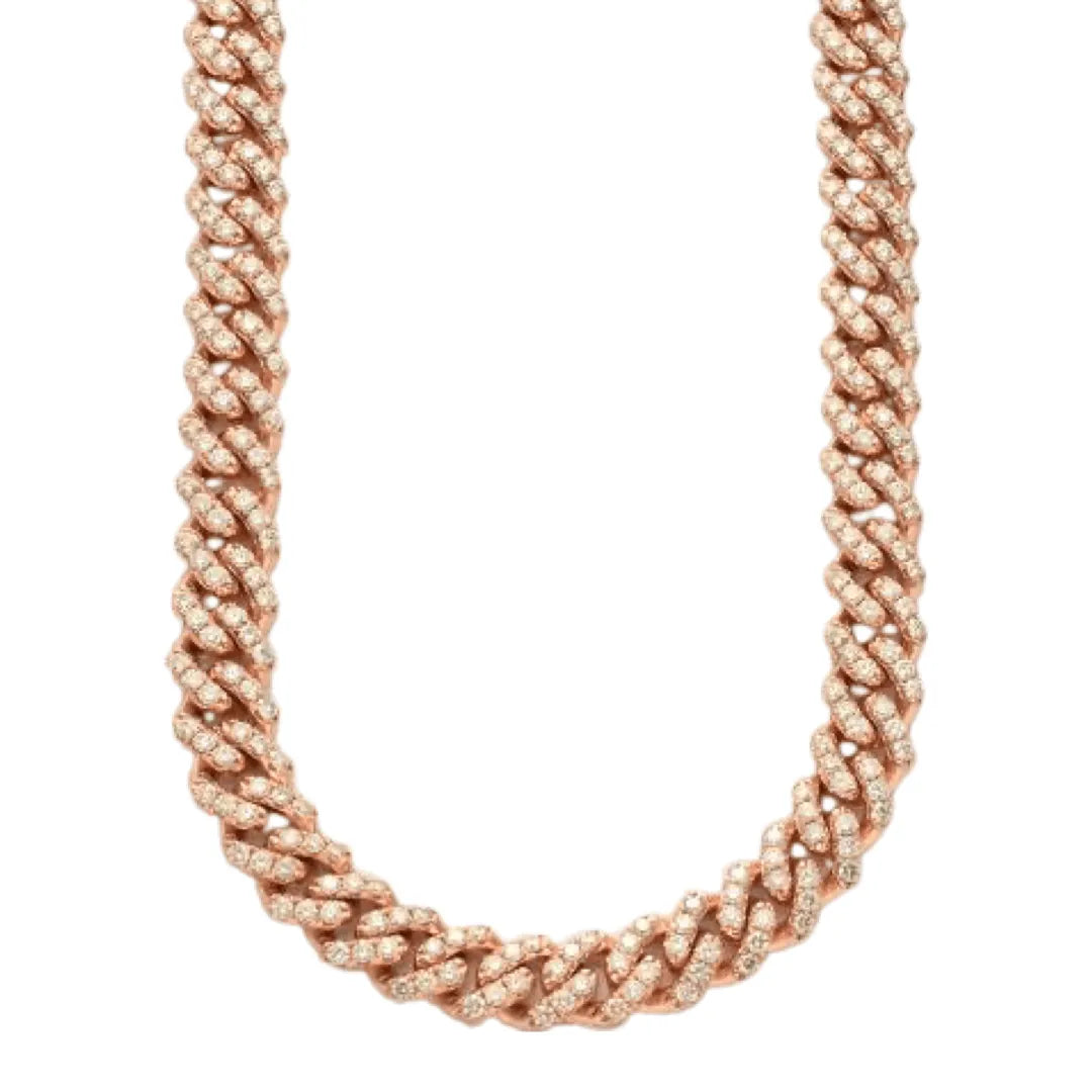 10KR 28.43CTW DIAMOND MIAMI CUBAN NECKLACE - Johnny Dang & Co