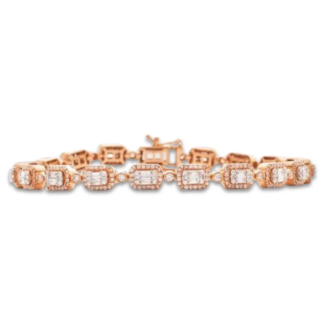 14KR+W 5.15CTW BAGUETTE DIAMOND CLUSTER - Johnny Dang & Co