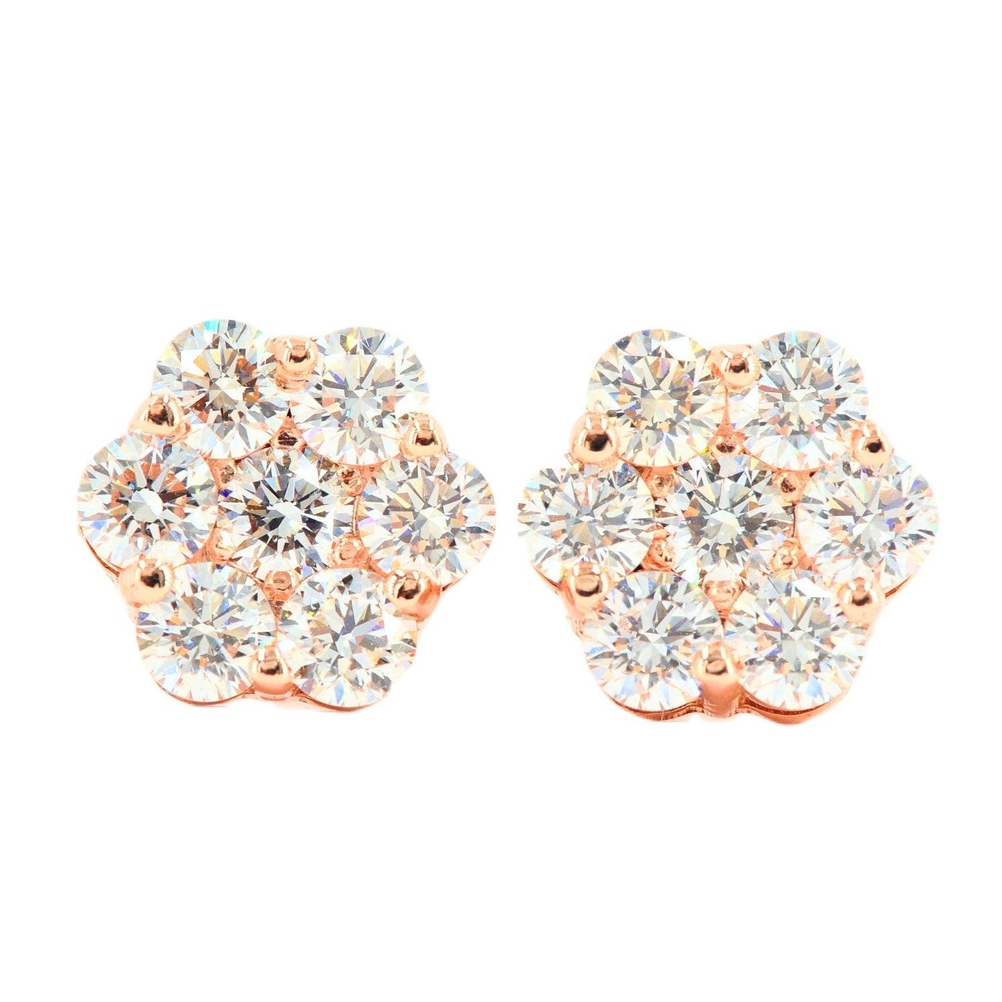 Build your size: CUSTOM SI, VS, VVS DIAMOND FLORAL/CLUSTER SETTING EARRINGS (0.30 CTW - 7.0 CTW) Each Pair - Johnny Dang & Co