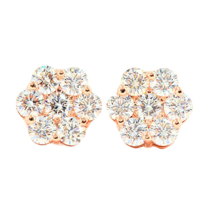 Build your size: CUSTOM SI, VS, VVS DIAMOND FLORAL/CLUSTER SETTING EARRINGS (0.30 CTW - 7.0 CTW) Each Pair - Johnny Dang & Co