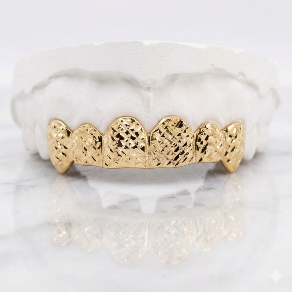 JDWR-6093- Custom 6 Teeth High Polish Diamond Cut Grill