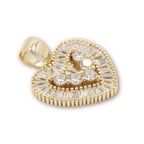 Silver With Round and Baguette Silver and Heart Pendant. - Johnny Dang & Co