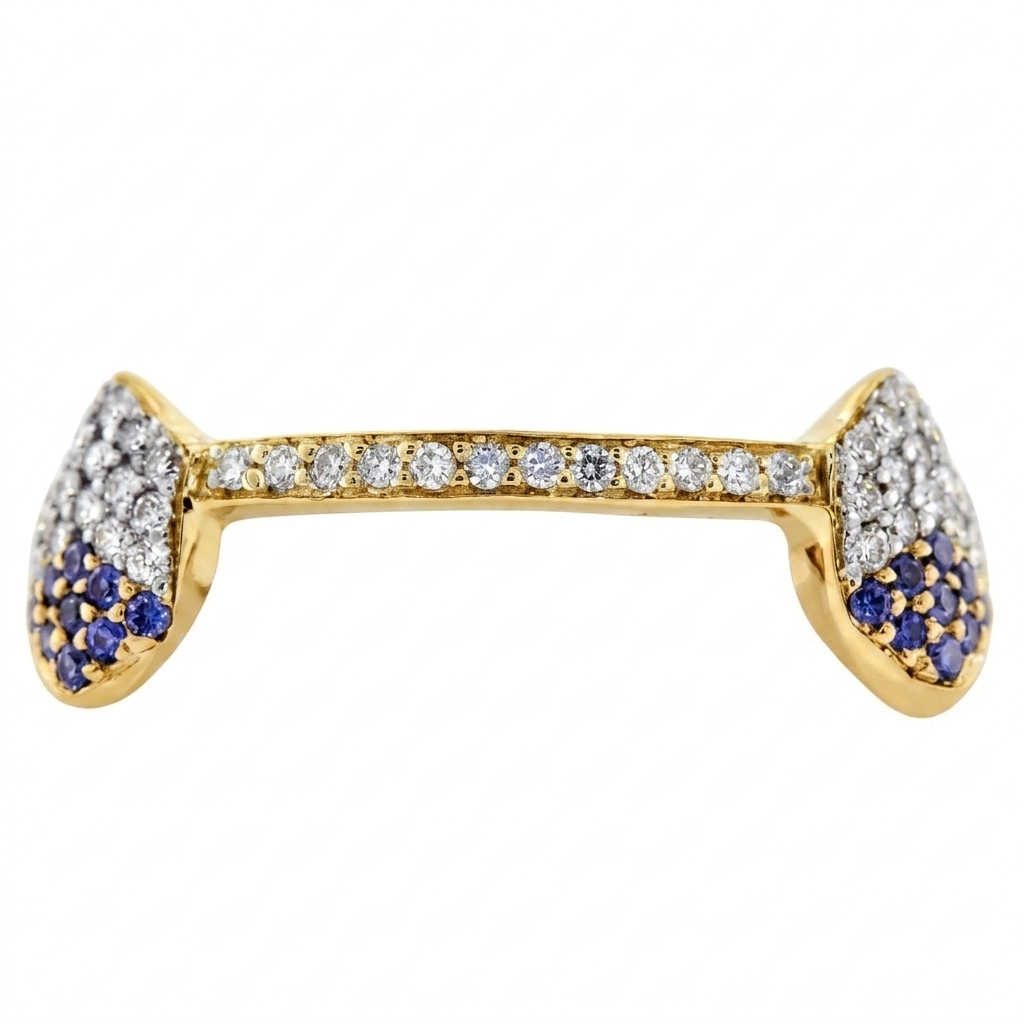 JDWR-004 - TOP 6 BOTTOM 6 HAND PRONG WITH DIAMONDS BAR BACK IS FULL