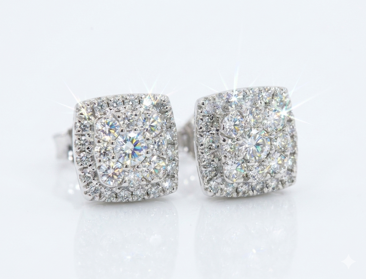 Diamond Stud earrings  1.0 Cttw in 14K Gold