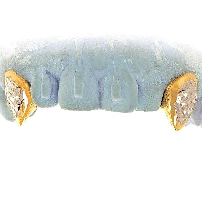 2 Teeth Short Fang Grillz with Back bar - Johnny Dang & Co
