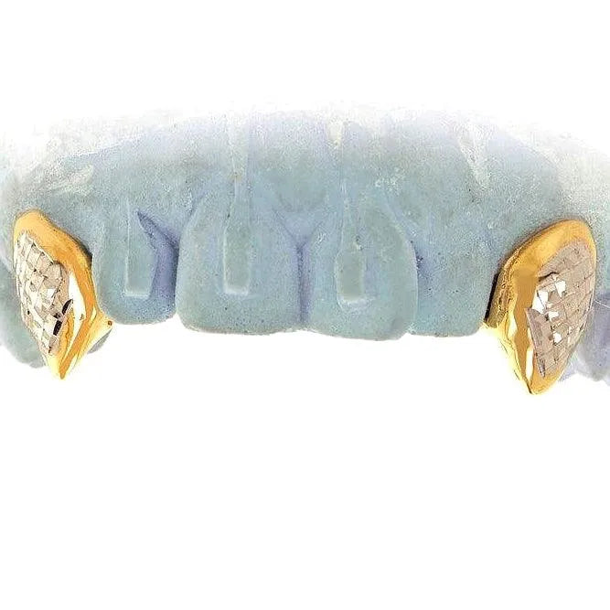 2 Teeth Short Fang Grillz with Back bar - Johnny Dang & Co
