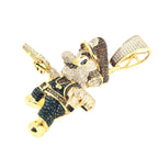 10k Yellow Gold 2.65ctw Diamond Mario w/ Guns Pendant - Johnny Dang & Co