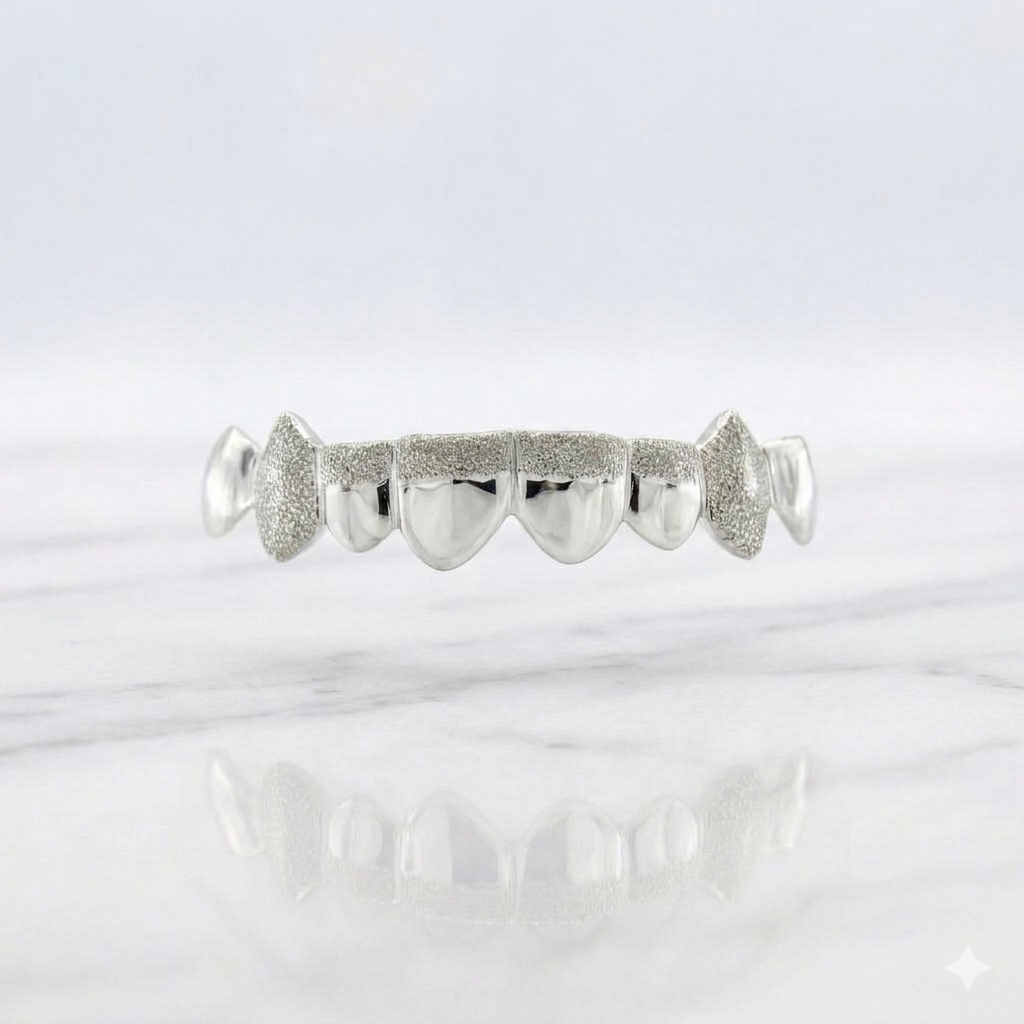 JDWR-3002A- 6 TOP OR BOTTOM SOLID WITH DIAMONDS DUST GRILLZ