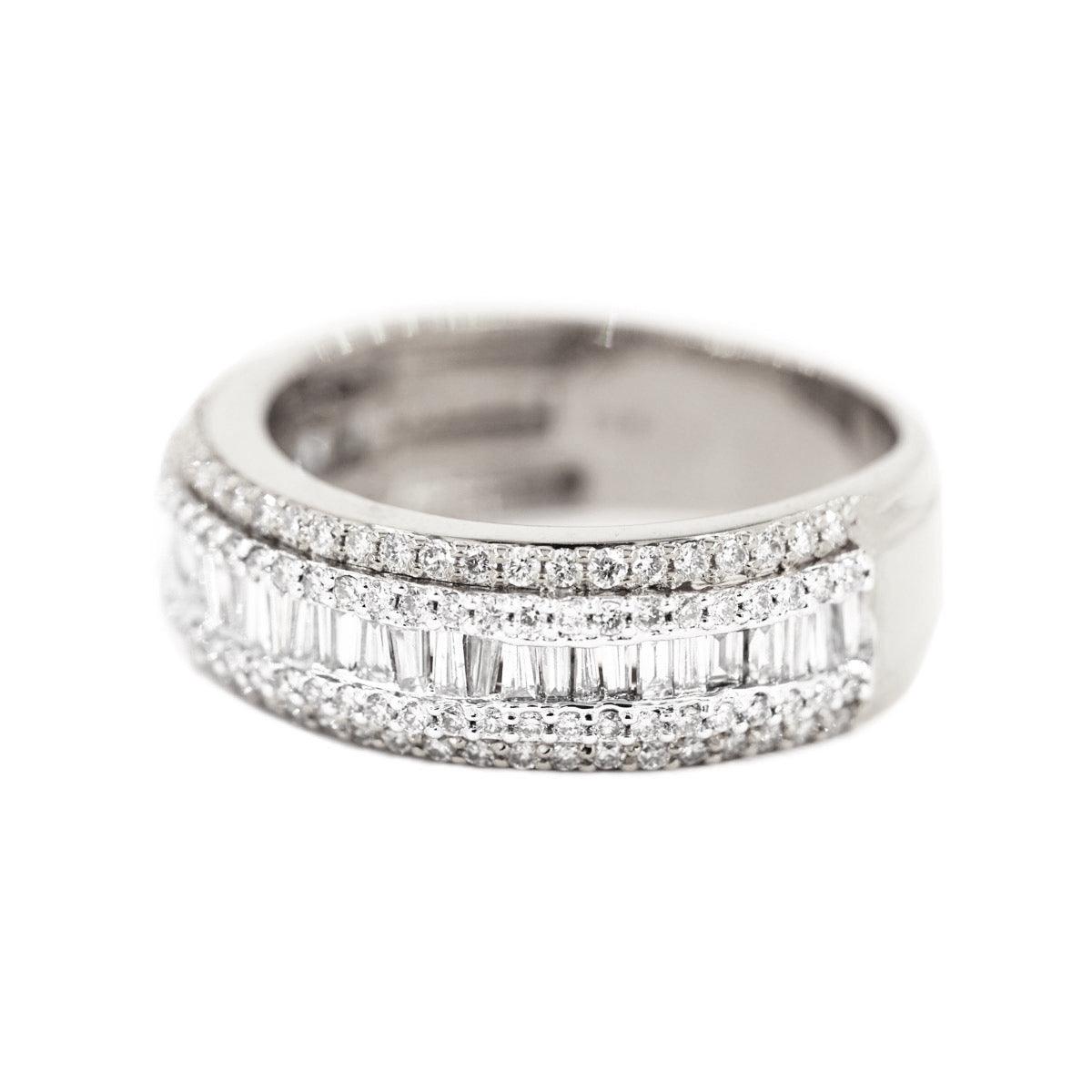 14K 1.55-1.75 CTW BAGUETTE and ROUND DIAMOND MENS BAND - Johnny Dang & Co