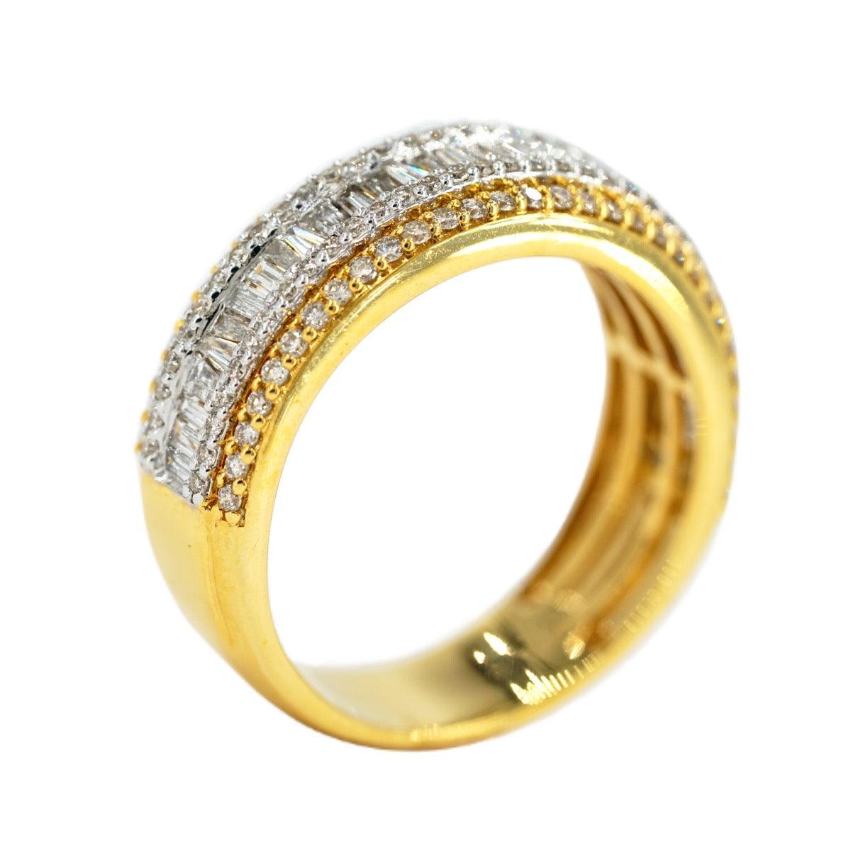 14K 1.55-1.75 CTW BAGUETTE and ROUND DIAMOND MENS BAND - Johnny Dang & Co