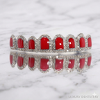 JDWR-117 - 8 Teeth Red Enamel Diamond Grillz