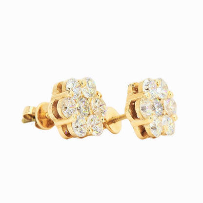 Build your size: CUSTOM SI, VS, VVS DIAMOND FLORAL/CLUSTER SETTING EARRINGS (0.30 CTW - 7.0 CTW) Each Pair - Johnny Dang & Co