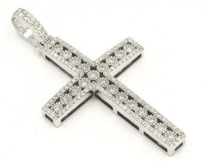 JDTK-H23-237 - Illusion Setting 2.10cttw Diamond Cross 2.6"x1.4" - Johnny Dang & Co