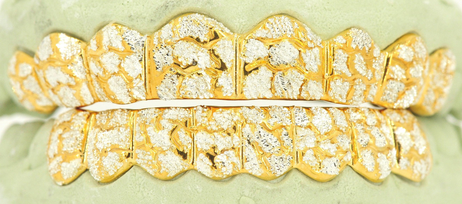 JDTK- 3008A- 16 Teeth Diamond Dust With Deep Nugget Cuts Grillz - Johnny Dang & Co