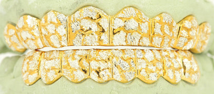 JDTK- 3008A- 16 Teeth Diamond Dust With Deep Nugget Cuts Grillz - Johnny Dang & Co