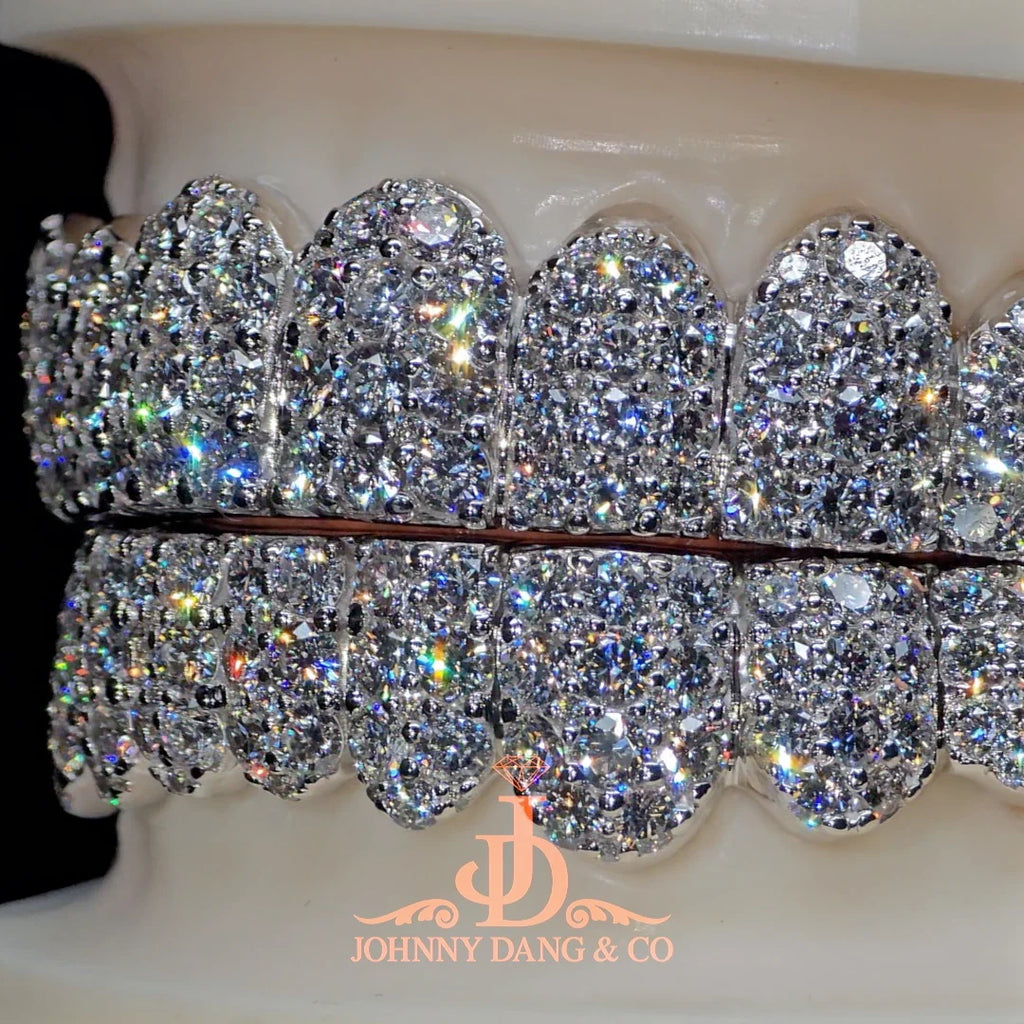 JDWR-2026-4-Flawless "10pt Ghost" Set Grillz White Gold (Pullout)